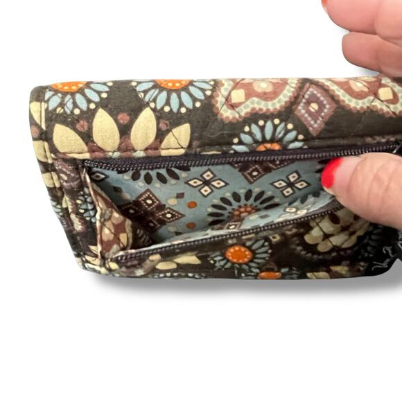 Vera Bradley Retired Canyon Floral Trifold Wallet Snap Zip Purse Clutch Quilted - Picture 12 of 13